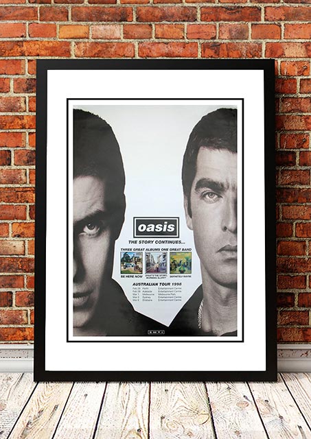 Oasis 'Australian Tour' Poster 1998- Framed A4 small