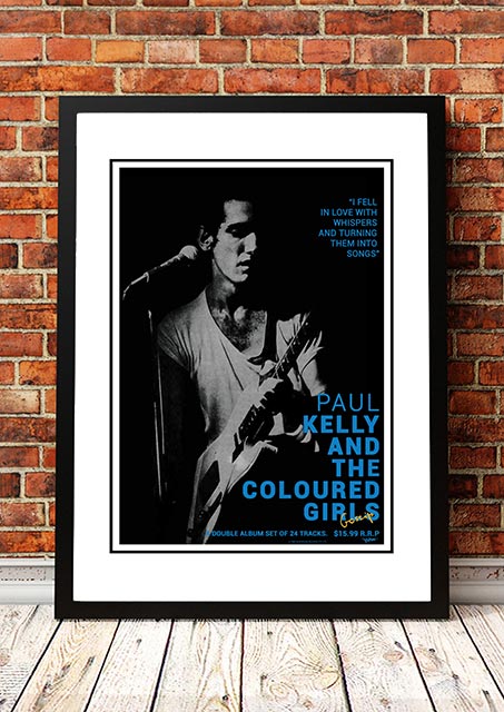 Paul Kelly 'Gossip' In Store Poster 1986- Framed A4 small