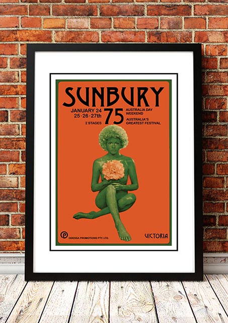 Sunbury 'Music Festival' Poster 1975 - Framed A2size large
