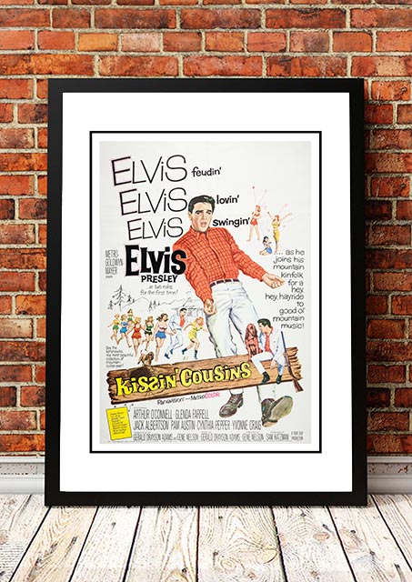 Vintage Elvis 'Kissin' Cousins Movie Poster! - Framed A4