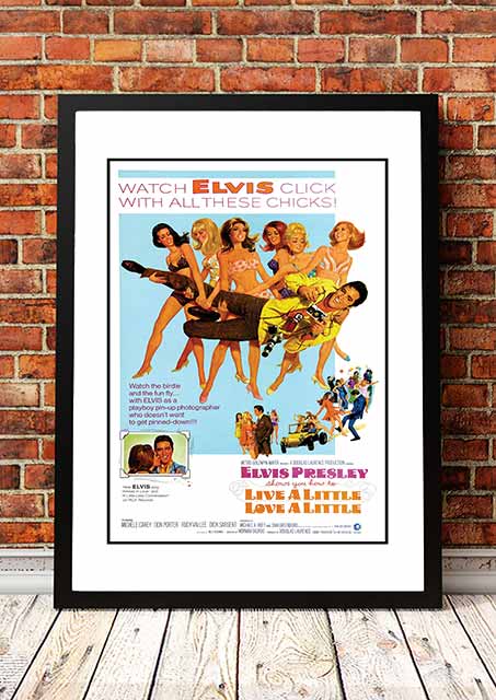 Vintage Elvis 'Live A Little' Cousins' Movie Poster! - Framed A4