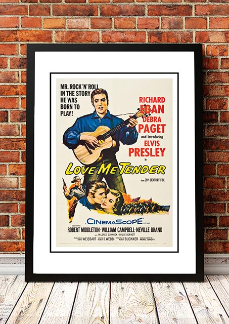 Vintage Elvis 'Love Me Tender'  Movie Poster! - Framed A4