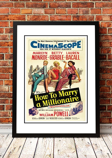Vintage Marilyn Monroe ‘How to Marry a Millionaire’  Movie Poster! - Framed A4