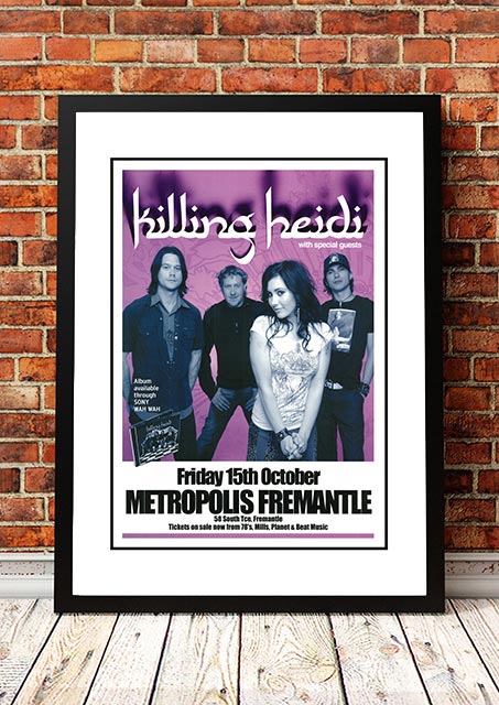 Killing Heidi ‘Metropolis’ Fremantle, Australia Concert Poster 2004 - Framed A4