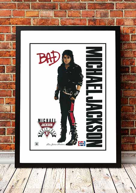 Michael Jackson ‘Bad’ Australian Tour Poster 1987 - Framed A4
