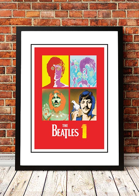 The Beatles ‘1’ In Store Promotional Poster 2000 - Framed A4