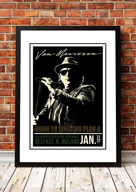 Vintage Van Morrison ‘Holywood’ Belfast, UK Concert Poster 2014 - Framed A4