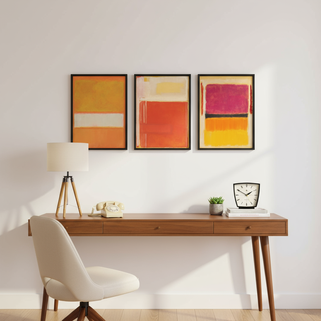 Mid-Century Home Office with Rothko Art